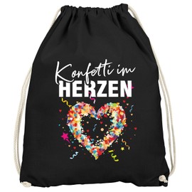 MoonWorks® Gym Bag Carnival Confetti in Heart Saying Funny Fancy Dress Item Bag Gym Bag