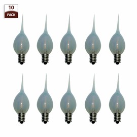 Royal Designs, Inc. Transparent Silicone Dipped Filament LED Bulb, 1-Watt C7 E12 120V 2500K, White, Pack of 10