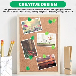 50 Pcs Leaves Push Pins, Cute Thumb Tacks for Pinboard Cork Board Notice Board, Decorative Map Pins Drawing Pins for Photos Wall Classroom Decor