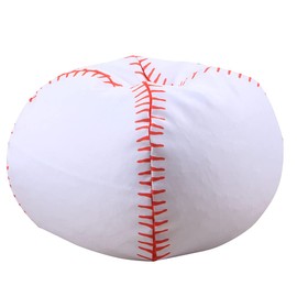 LMYOVE Stuffed Animal Storage Bean Bag Chair Cover for Kids, Organizing Plush Toys for Girls and Boys (26'', Baseball)