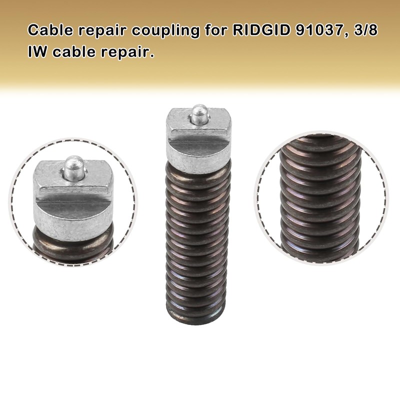 91037 Cable Repair Coupling 3/8-Inch IW For RIDGID Drain Cleaning