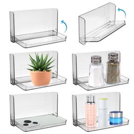 6 Pcs Small Folding Shelves - Wall, Bedside, Bathroom, Office, Living Room, Laundry - Foldable, Floating, 90 Wall Shelf for RV, Bedroom