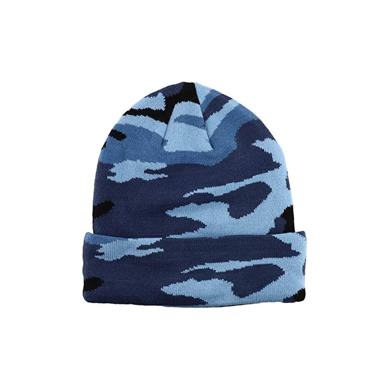 Trendy Apparel Shop Winter Camo Cuff Folded Beanie Hat -