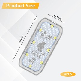 4PCS Wireless Car LED Lights, Magnetic Vehicle Ambient Light with 8 Bright LED Lamp Beads, Portable Automotive Interior Decorative Night Lamp, Universal for SUV RV Truck (Ice Blue)