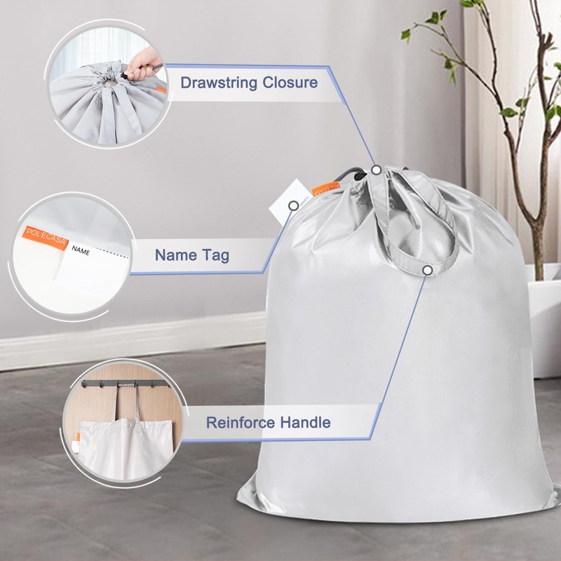 Polecasa Small Heavy Duty Laundry Bag with drawstring closure and