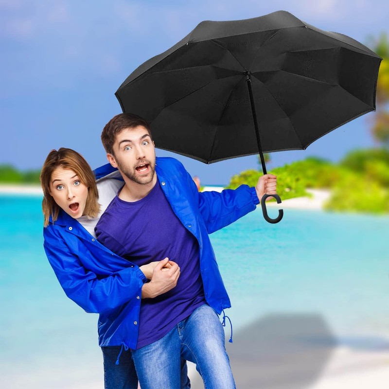 MRTLLOA 40/49/56 Inch Oversize Windproof Inverted Reverse Upside Down Umbrella,
