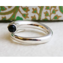 Onyx Sterling Silver Ring US Size 9 Diameter 19