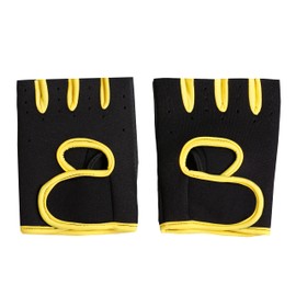 Weight Lifting Gloves with Wrist Support Gym Workout Cycling Training Fitness Sports Gloves Exercise body pump Short finger Padded Firm Grips protection Anti-Slip Men Women kids (Medium, Yellow)