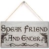 Speak Friend And Enter Wooden Hanging Man Cave Gift Plaque