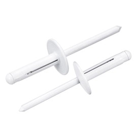 sourcing map 50Pcs 3/16"x3/4" Aluminum Large Head Tri Grip Rivets, Large Flange Tri Grip Rivets for DIY, Sheet Metal, Automotive Repairs, Furniture, Marine Boat (White)