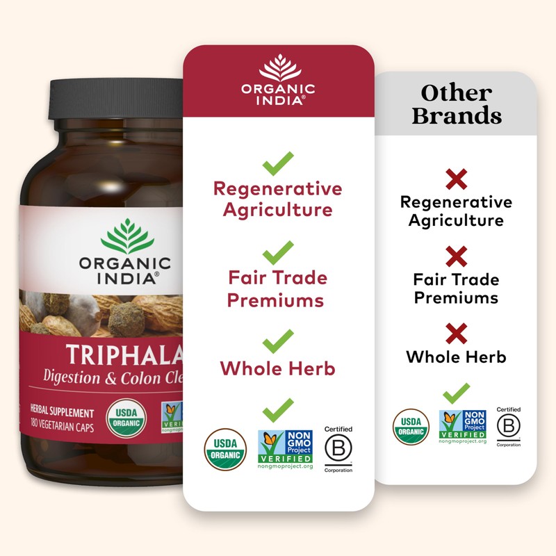 ORGANIC INDIA ORGANIC INDIA Triphala Capsules Organic - Herbal Supplement