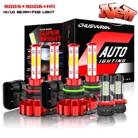 CHUSYYRAY For Toyota RAV4 2006 - 2012 6000K LED Headlights High/Low + Fog Lights Bulbs