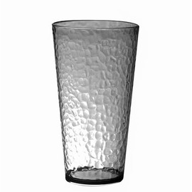 KLIFA- NICE- Juego de 6 vasos de plástico gigantes, grandes tazas de té helado acrílico, sin BPA, vasos de plástico apilables, aptos para lavaplatos, color gris/negro