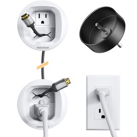 Perlegear in-Wall Cable Management Kit, TV Cord Hider for Wall Mounted TV and Speakers, Power and Low Voltage Wire Management. Includes Drill Template, Dust Bag and Drill Attachment for Easy Install