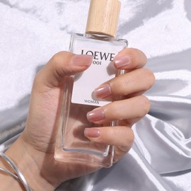 MOTIBACK Press on Nails Short Square - 24Pcs Glossy Gel False Nails, Acrylic Full Cover Stick on Nails for Women (Nude Pink)