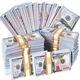 $100 FAKE MONEY, PROP MONEY DOLLARS | UK COMPANY | 100 FULL PRINT | $10,000 Stack | For Movies, Advertising, Play, Party, Supreme, Gun, Fancy Dress, Casino Games