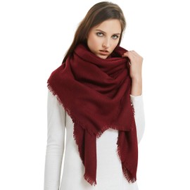 VIVIAN & VINCENT Women's Soft Fall Winter Blanket Scarf Shawls and Wraps for Evening Dress Bridesmaid Wedding Bridal Maroon Red Burgundy