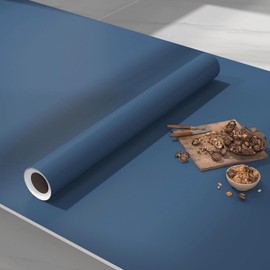 VIOPVERY Blue Wallpaper Peel and Stick 23.6"x197"Solid Blue Wall Paper Pull and Stick Contact Paper for Cabinets Waterproof Self-Adhesive Wall Covering for Bedroom Countertop Desk Decor