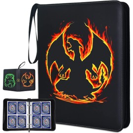 Álbum para Tarjetas，Carpeta de tarjetas coleccionables,Carpeta de Tarjetas de 4 Bosillosguarda hasta 400 tarjetas, adecuado para coleccionar varias ta