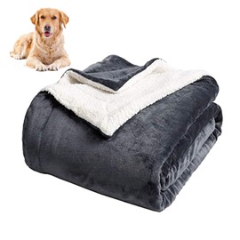 XGOPTS Large Dog Blanket Winter Thick Fluffy Throw Plush Bed Cover Soft Sleeping Pads Warm Washable Double Layer Blanket Fleece Flannel Throw for Medium Large Dogs 100 x 70cm Grey