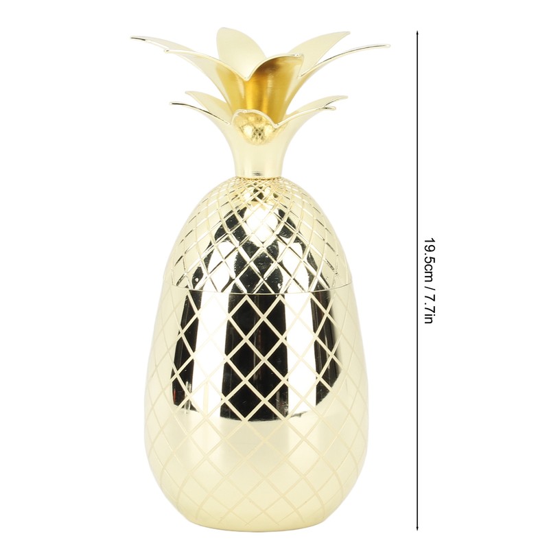 Pineapple Cup with Lid 500ml Stainless Steel Drinking Glasses Reusable
