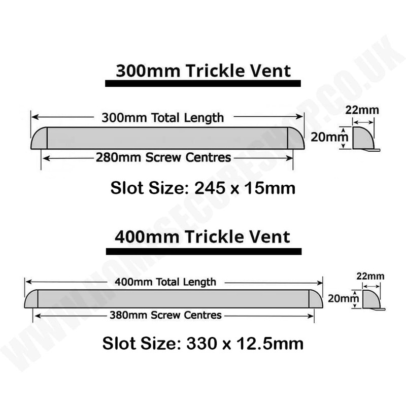 Window Trickle Vent for Ventilation - White (300mm)