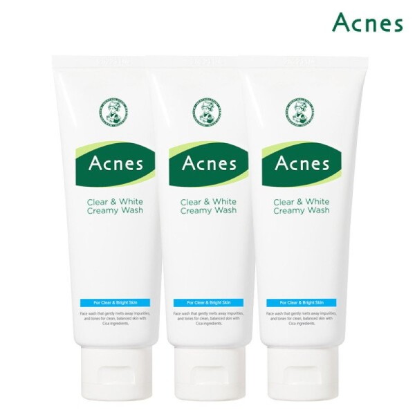 Acnes Clear & White Creamy Wash 100g x3 / 아크네스