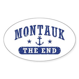 CafePress Montauk The End Oval Car Bumper Sticker