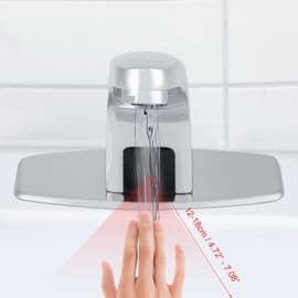 Automatic Infrared Sensor Faucet Chrome Finish Touchless Kitchen Bathroom Sink Water Tap Zinc Alloy Hands- Tap with Control Box