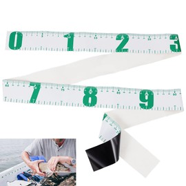 OLYCRAFT 2pcs 120cm/47 Inch Fish Measuring Sticker Fish Ruler 1.6 Inch Wide Adhesive Fish Ruler Sticker Waterproof Double Scale Decal Tape for Boat Kayak Fishing Boat Cooler Ruler Fish Measuring