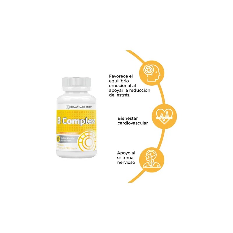 HEALTHADDICTION - Complejo B Vegano B Complex, Vitaminas B1, B2,