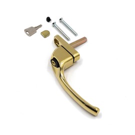 Armis Espag Cranked Window Handle - Left, Gold (PVD), 40mm