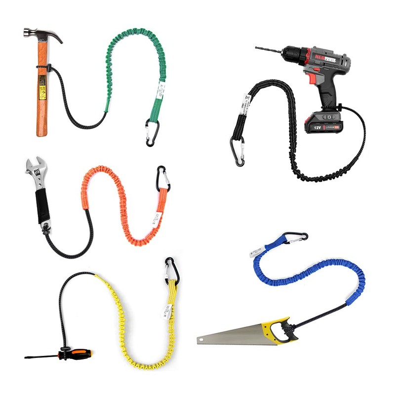 CYSKY 5 Pack Retractable Tool Lanyard with Aluminum Nut Lock