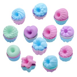 To encounter 48 Pack Silicone Molds, Nonstick 3 Inches Silicone Donut Mold, Food Grade Silicone Donut Pan for Muffin, Jello, Bagel Pan. Oven- Microwave- Dishwasher Safe