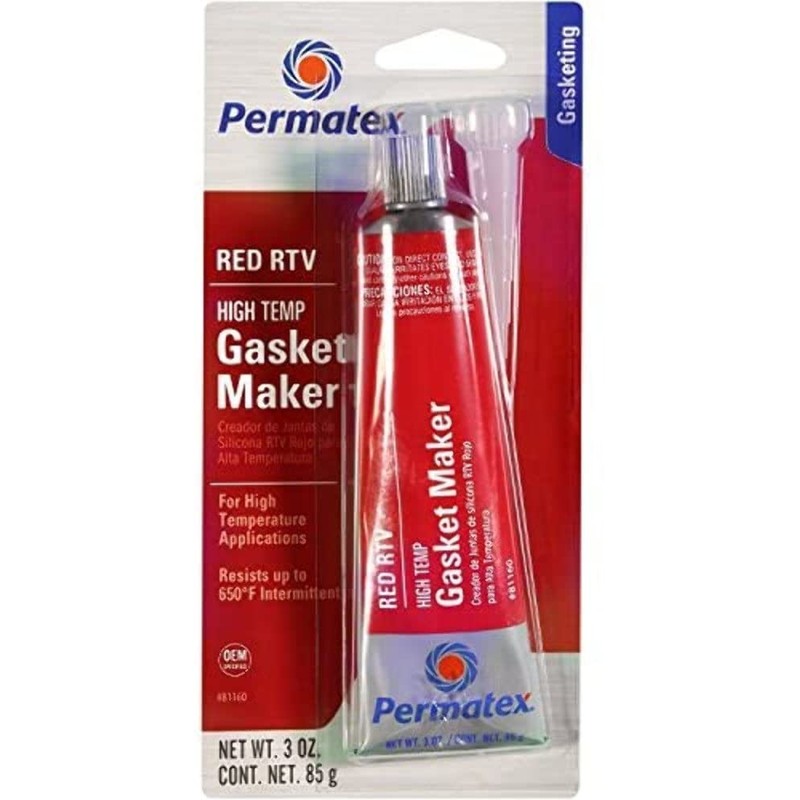 Permatex 81160 3 Oz High-Temp Red RTV Silicone Gasket