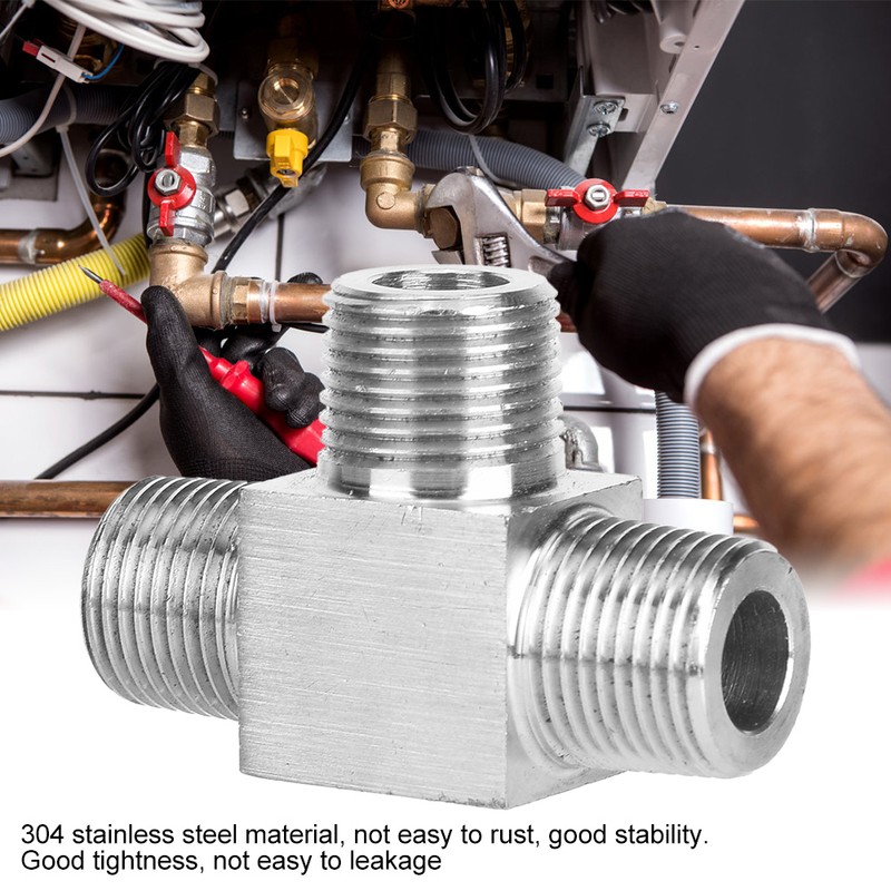 3 Way Pipe Fittings 304 Stainless Steel Male Thread Pipe