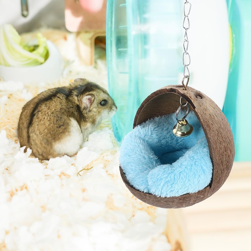 POPETPOP Hamster Hammock Cute Soft Coconut Shell Sleeping Nest with