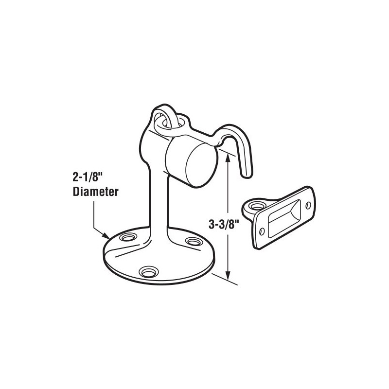 Prime-Line J 4602 4 In. Floor Stop, Solid Brass, Brushed