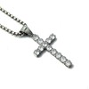 Fanshu Stainless Steel Titanium Hip Hop Sparkling Crystal Cross Charm