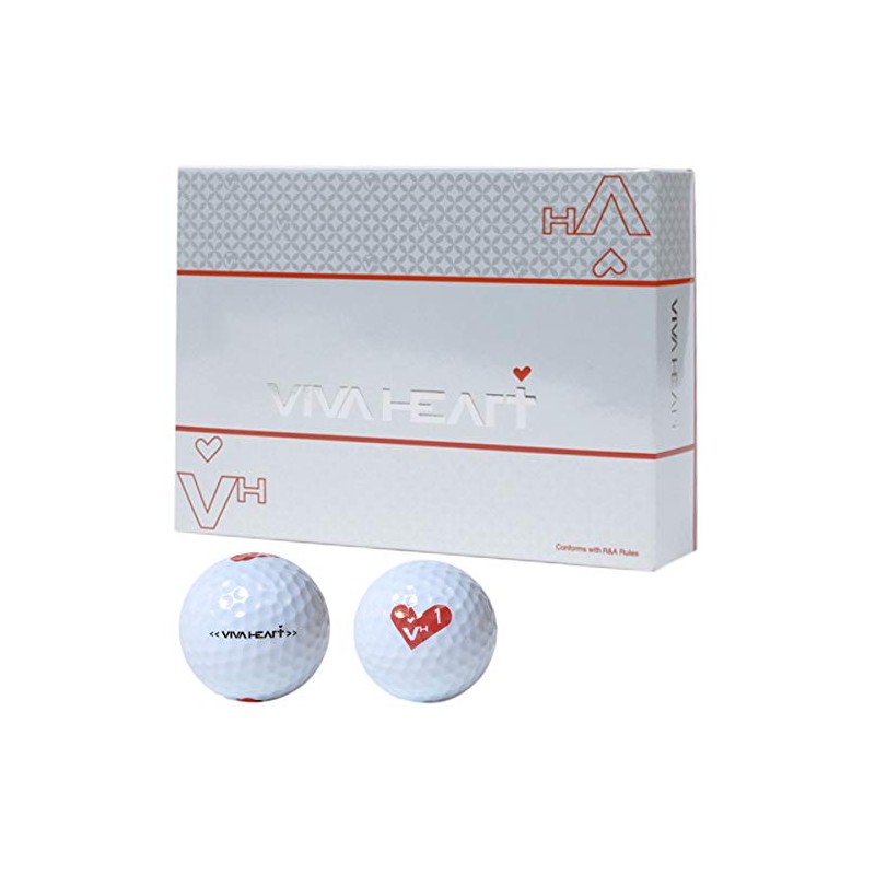 VIVA HEART Golf Balls 1 Dozen White