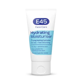 E45 E45 Face Moisturiser – Hydrating Face Cream for Long-Lasting Moisturisation - Lightweight Cream for Dry and Sensitive Skin – Fast-Absorbing and Non-Greasy Formula - Dermatologically Tested - 50ml