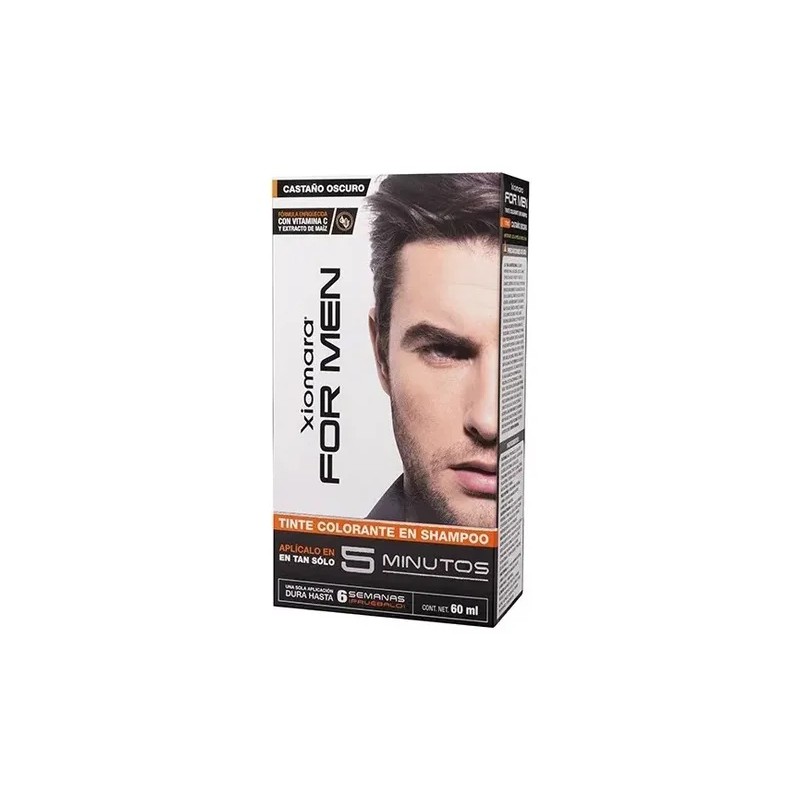 Tinte Xiomara For Men Castaño Oscuro en Shampoo Sin Amoníaco