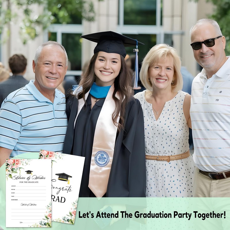 TRKAE 25 Graduation Advice and Wishes Cards, Floral Graduation Advice