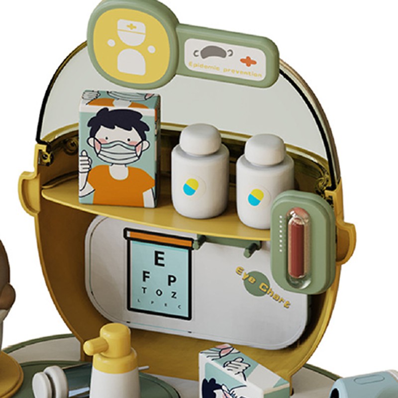 Stimulation Pretend Backpack Playset Multi Functional Portable Pretend Backpack Playing