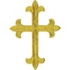 Gold Ornate Cross - Embroidered Iron on Patch