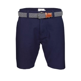 Xact Men's Oxford Chino Shorts with Belt, Oxford Dark Navy, 36W