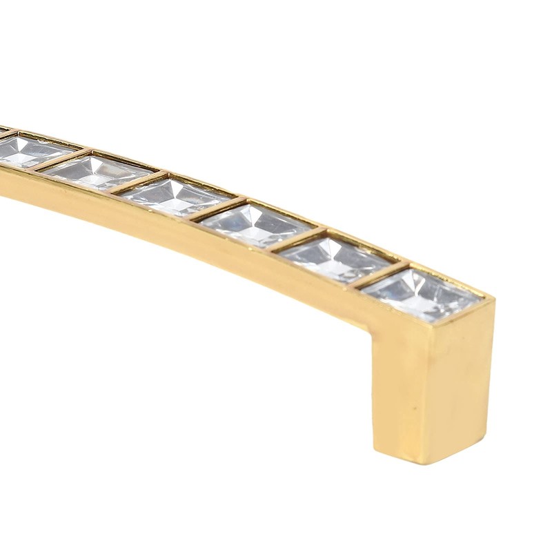 Crystal Pull Modern Cabinet Handle Bling Gold Zinc Alloy Drawer