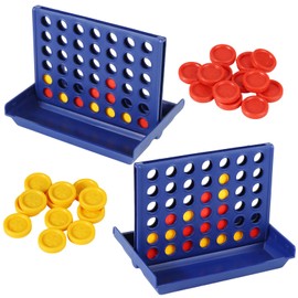 JSMTKJ Pack of 2 Mini 4 in a Row Game, Four Wins Travel Game, Strategy Game for Party Bags, Souvenir, Guest Gift, Giveaways, Children's Birthday Party