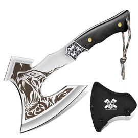GRUMPY BEAR Splitting Axe Sharp Axe, Survival Outdoor for Wood, Camping Hatchet Full Tang Leisure Hatchet Hand Hatchet Camping Axe for Hunting, Trekking, Garden (Tiger)