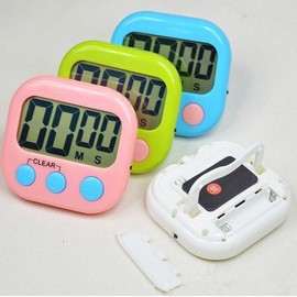 Digital Kitchen Timer with Large LCD and Magnetic Stopwatch. Portable Electronic Clock Count up & Count down/Backing Stand/Hanging Hole with Loud Alarm for Kitchen, Study & Exercise (White)